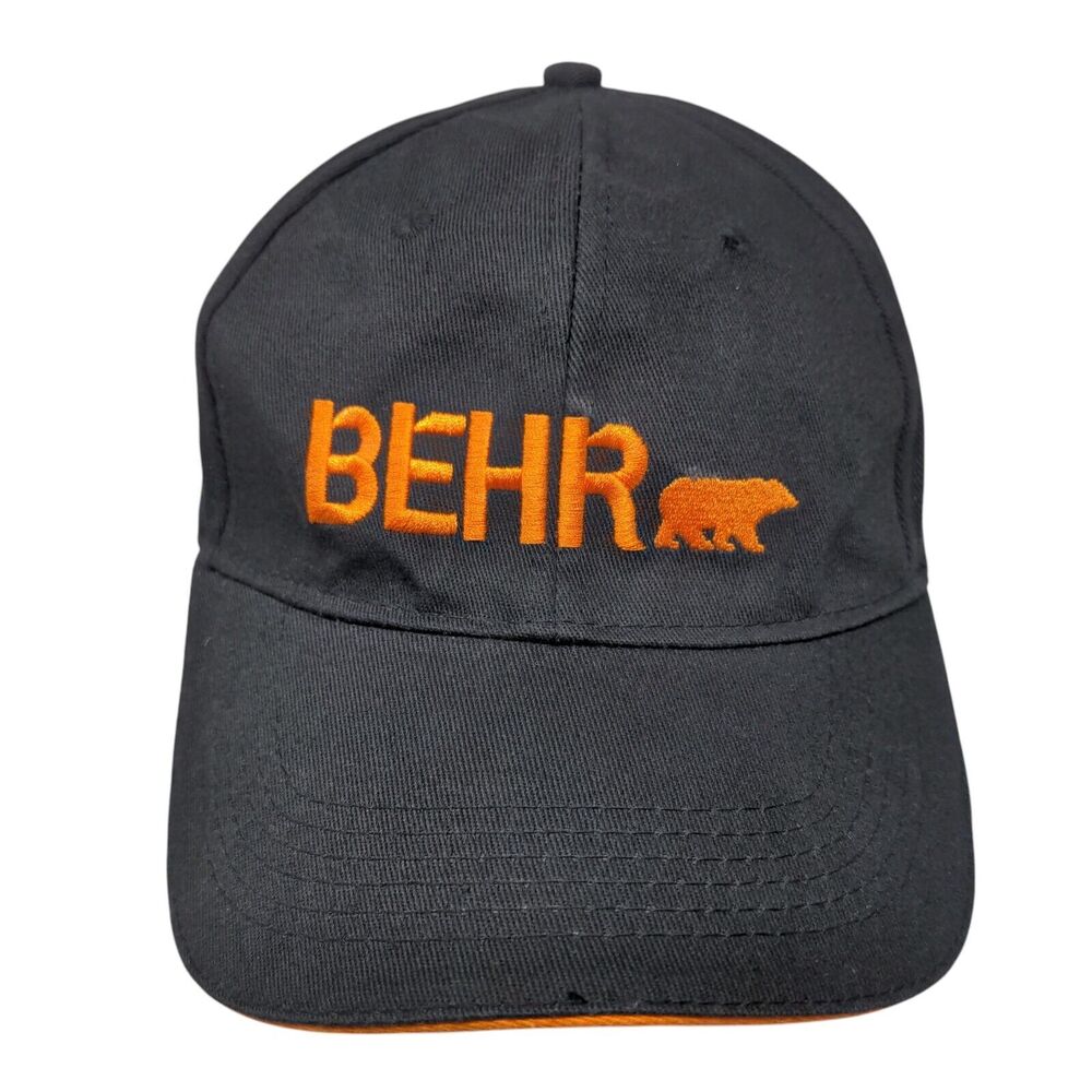 Behr Strapback Hat Black One Size Adjustable Embroidered 6 Panel
